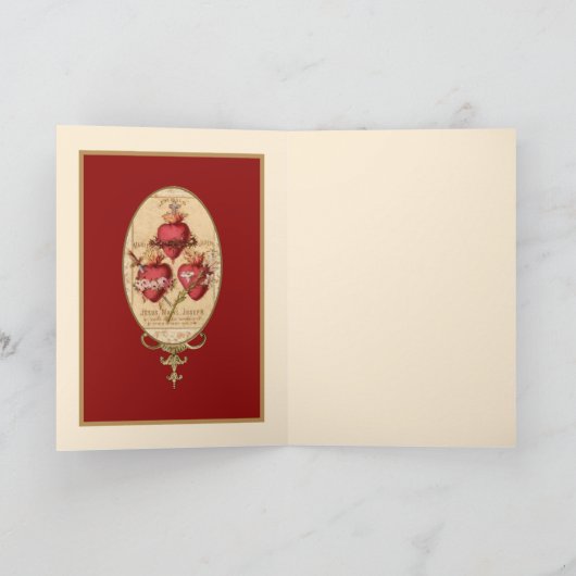  religieuze harten van Jezus Mary & Joseph Kaart (Binnen)