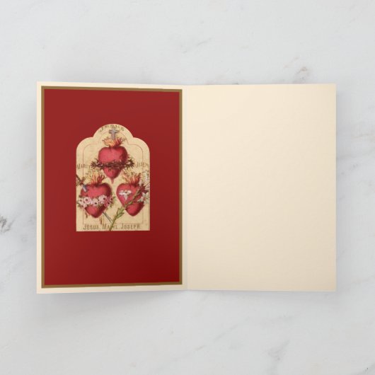  religieuze harten van Jezus Mary & Joseph Kaart (Binnen)