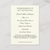 Religieuze heiligdommen Bevestiging Gold Heilige K Informatiekaartje (Achterkant)