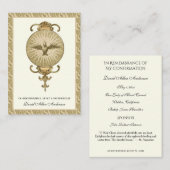 Religieuze heiligdommen Bevestiging Gold Heilige K Informatiekaartje (Voorkant / Achterkant)