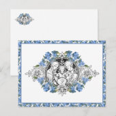 Religieuze Heilige Familie Elegante Blauwe Bloem D Briefkaart (Voorkant / Achterkant)