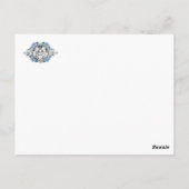 Religieuze Heilige Familie Elegante Blauwe Bloem D Briefkaart (Achterkant)