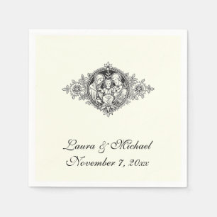 Religieuze Heilige Familie Katholieke Trouw Vintag Servet