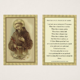 RELIGIEUZE HEILIGE FRANCISCUS VAN ASSISI GEBED PRI VISITEKAARTJE