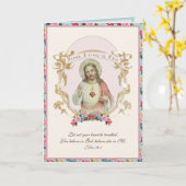 Religieuze Heilige Hart Jesus Prayer  Floral Kaart (Gele Bloem)