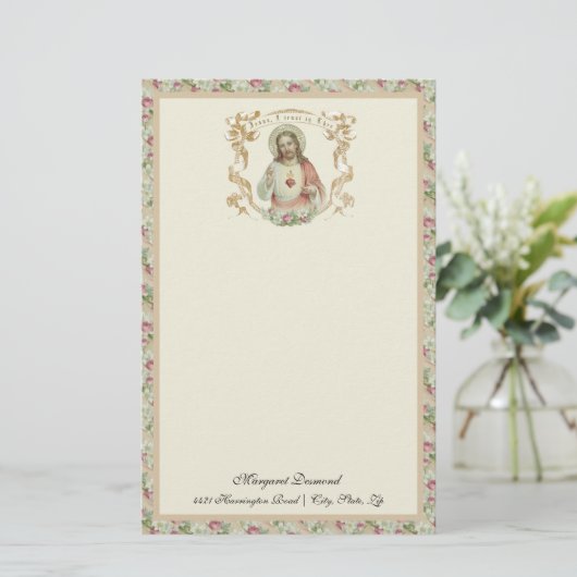 Religieuze heilige Jezus  Rozen (Staand voorkant)