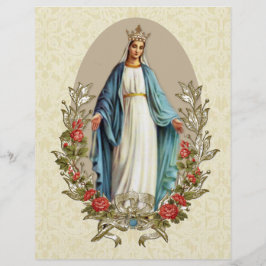 Religieuze Heilige Maagd Maria Katholieke Rode Roz Flyer
