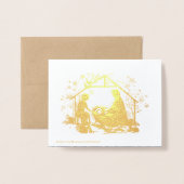 Religieuze Heilige Nacht Jeruzalem Kerstmis Geboor Folie Kaarten (Met envelop)