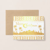 Religieuze Heilige Nacht Jeruzalem Kerstmis Geboor Folie Kaarten (Voorkant met envelop)