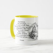 Religieuze hemel Mary Prayer citeert woorden Mok (Voorkant links)