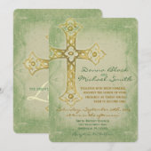 Religieuze huwelijksuitnodigingen op de kruishoek kaart (Voorkant / Achterkant)
