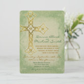 Religieuze huwelijksuitnodigingen op de kruishoek kaart (Staand voorkant)