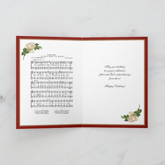 Religieuze Hymne Jezus Hart Alles Brandend Kaart (Binnen)