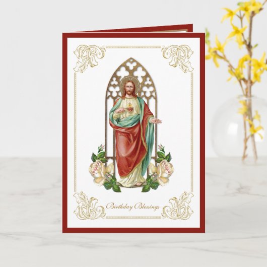 Religieuze Hymne Jezus Hart Alles Brandend Kaart (Gele Bloem)