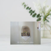 Religieuze iconen We hebben ons adres gewijzigd Aankondigingskaart (Staand voorkant)