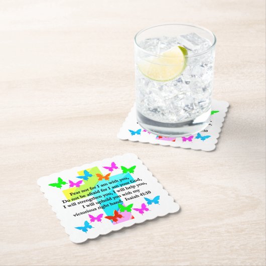 RELIGIEUZE ISAIAH 41:10 SCRIPTURE VERSE KARTONNEN ONDERZETTERS (Insitu)