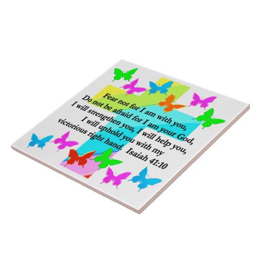 RELIGIEUZE ISAIAH 41:10 SCRIPTURE VERSE TEGELTJE (Zijkant)