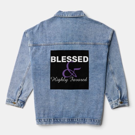 Religieuze jas denim jacket (Achterkant)