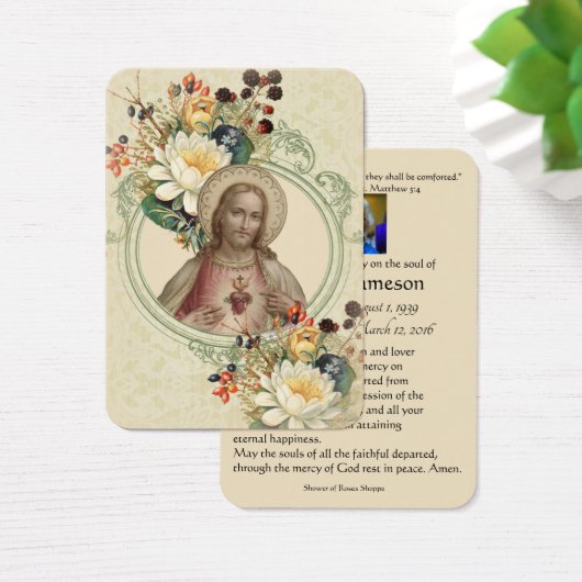 Religieuze Jesus Funeral Prayer Memorial Kaart (Bureau)