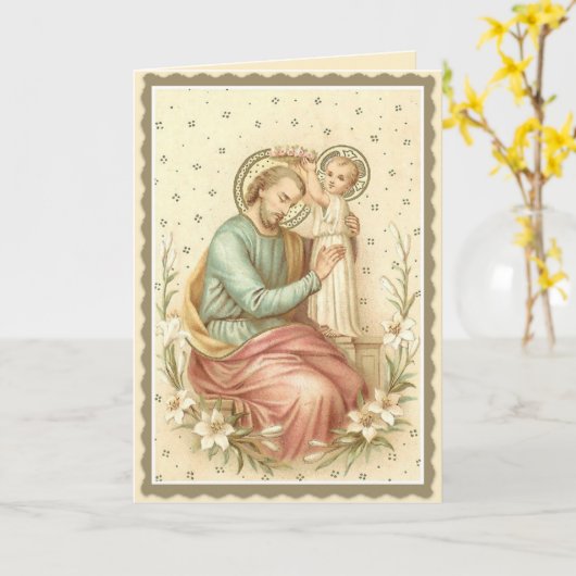  religieuze Jezus Crowning St. Joseph Kaart (Gele Bloem)