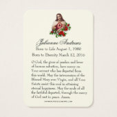 Religieuze Jezus Funeral Memorial Heilige Kaart (Achterkant)