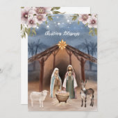 Religieuze Jezus Nativiteit Christelijke kerstkaar Feestdagenkaart (Voorkant / Achterkant)