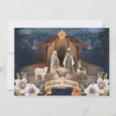 Religieuze Jezus Nativiteit Scene Kerstmis Kaarten (Voorkant)