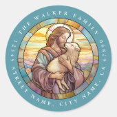 Religieuze Jezus Ronde Stickers (Voorkant)