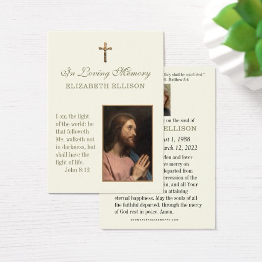 Religieuze Jezus Scripts Funeral Prayer Kaart (Bureau)