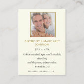 Religieuze Jubileum met een gouden bruiloft Kaart Visitekaartje (Achterkant)