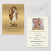 Religieuze Jubileum met een gouden bruiloft Kaart Visitekaartje (Voorkant / Achterkant)