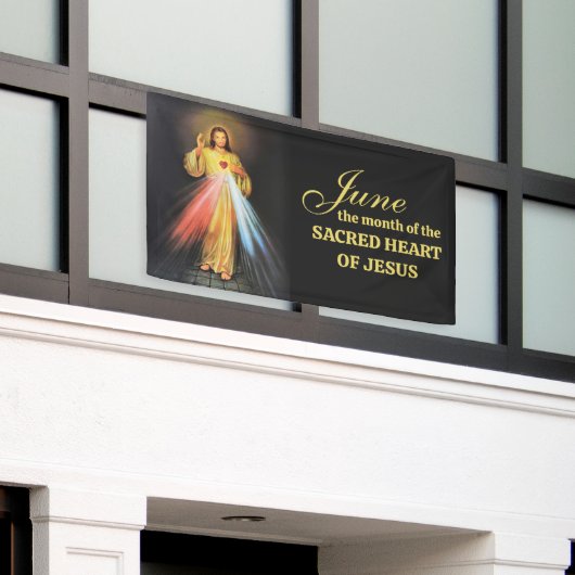 Religieuze juni Heilig Hart van Jezus Spandoek (Buitenkant Gebouw)