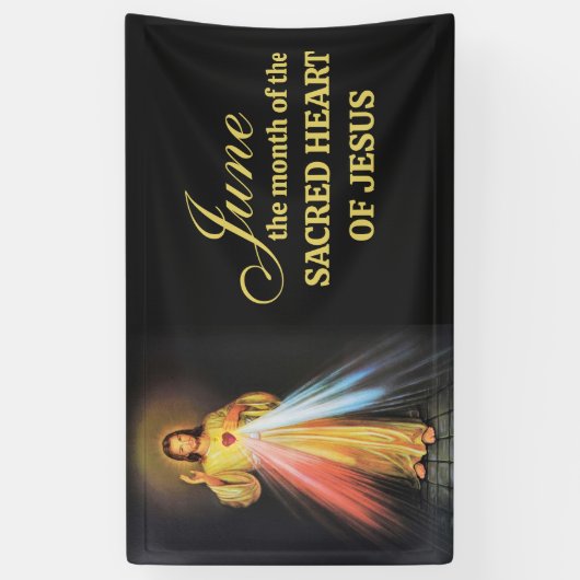 Religieuze juni Heilig Hart van Jezus Spandoek (Verticaal)