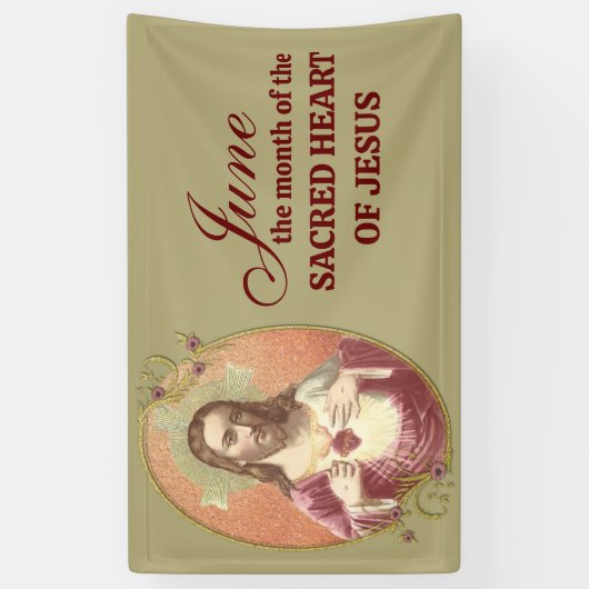 Religieuze juni Heilig Hart van Jezus Spandoek (Verticaal)