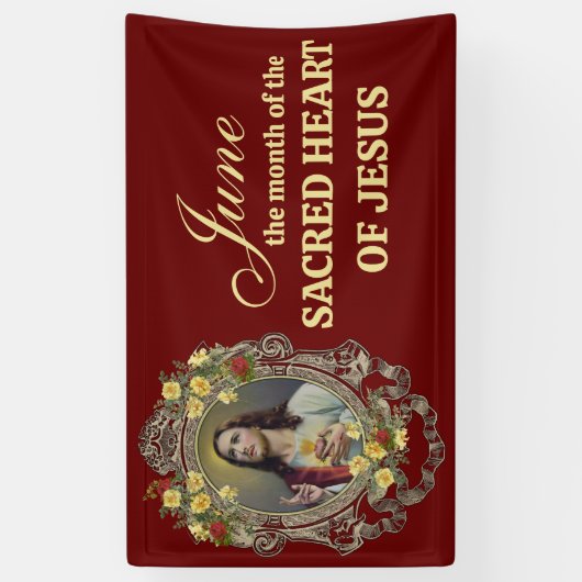 Religieuze juni Heilig Hart van Jezus Spandoek (Verticaal)