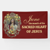 Religieuze juni Heilig Hart van Jezus Spandoek (Horizontaal)