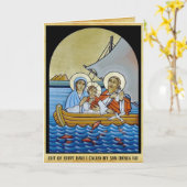 Religieuze Kaart, Gouden Perkament, Verlichte Halo Kaart (Gele Bloem)