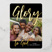Religieuze kaart met tekst 'Glorie aan God' - Goud (Voorkant)