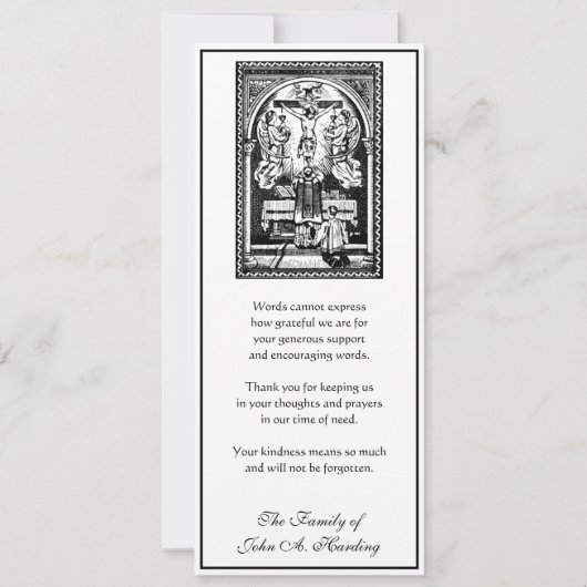 Religieuze katholieke begrafenis sympathie dank u kaart (Voorkant)