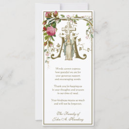 Religieuze katholieke begrafenis sympathie dank u kaart