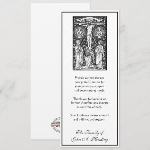 Religieuze katholieke begrafenis sympathie dank u kaart