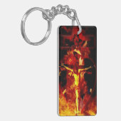 Religieuze Katholieke Bel een priester Crucifix Sleutelhanger (Voorkant Links)