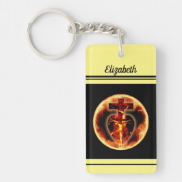 Religieuze Katholieke Bel een priester Crucifix Sleutelhanger