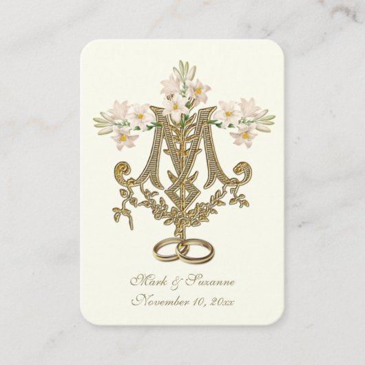 Religieuze katholieke bruiloft voor de Heilige Kaa Visitekaartje (Voorkant)