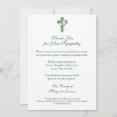 Religieuze katholieke Ierse Keltische Kruiscondole Bedankkaart (Achterkant)