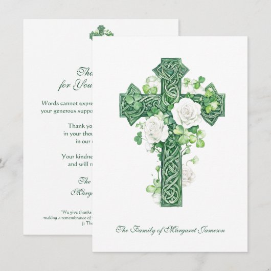 Religieuze katholieke Ierse Keltische Kruiscondole Bedankkaart (Voorkant / Achterkant)