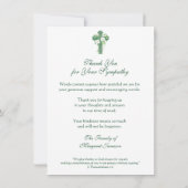 Religieuze katholieke Ierse Keltische Kruiscondole Bedankkaart (Achterkant)