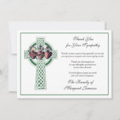 Religieuze katholieke Ierse Keltische Kruiscondole Bedankkaart (Voorkant)