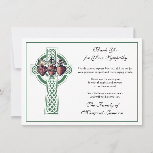 Religieuze katholieke Ierse Keltische Kruiscondole Bedankkaart (Voorkant)