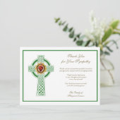 Religieuze katholieke Ierse Keltische Kruiscondole Bedankkaart (Staand voorkant)